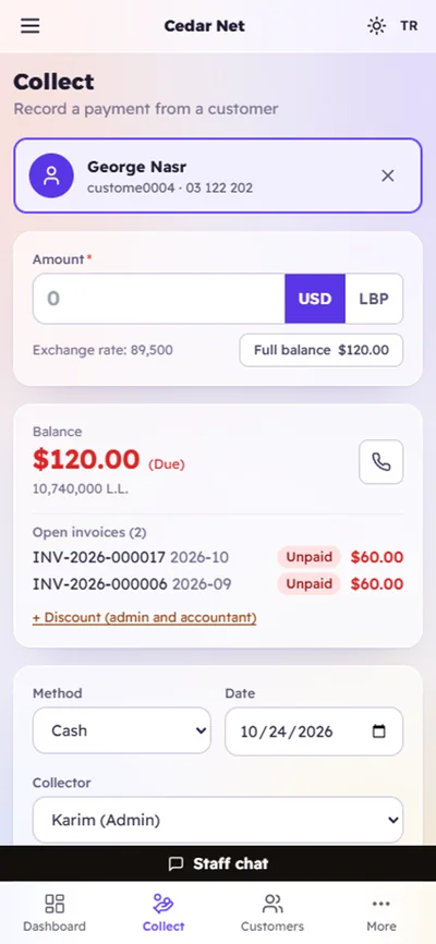 Collecting a payment on the phone