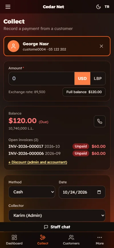 Collecting a payment on the phone