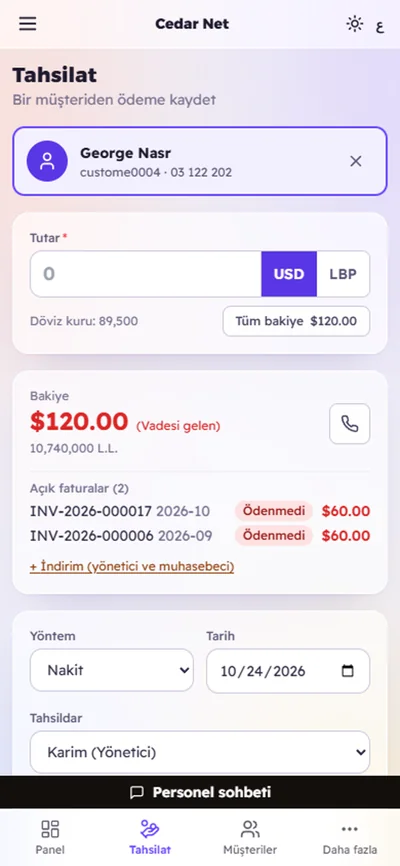 Telefonda ödeme tahsilatı