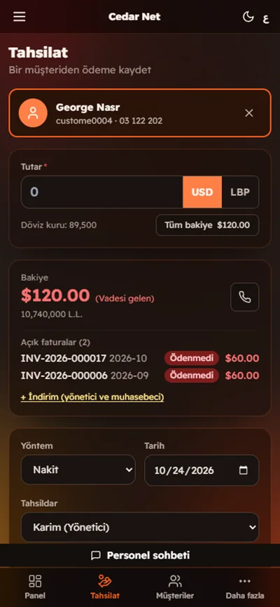 Telefonda ödeme tahsilatı